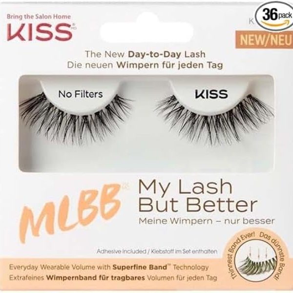 KISS My Lash But Better Press On Falsies Premium Set - Fake KISS Lashes Set with Glue Faux Eyelash Clusters for Professional Salon, Makeup Home Use