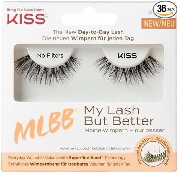 KISS My Lash But Better Press On Falsies Premium Set - Fake KISS Lashes Set with Glue Faux Eyelash Clusters for Professional Salon, Makeup Home Use