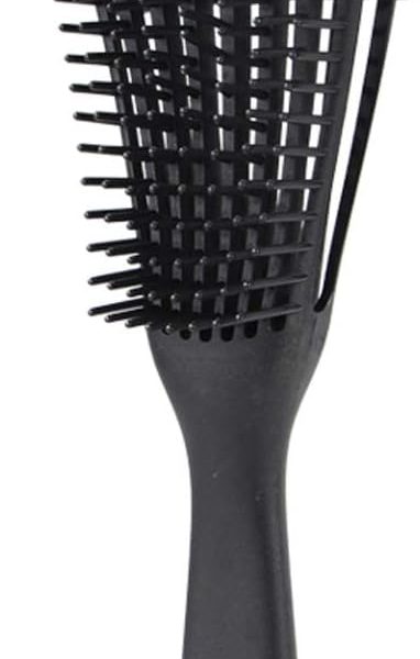 Uddiee Hair Detangler Brush Natural Wet Detangling Brush for Kinky Curly Hair, Black