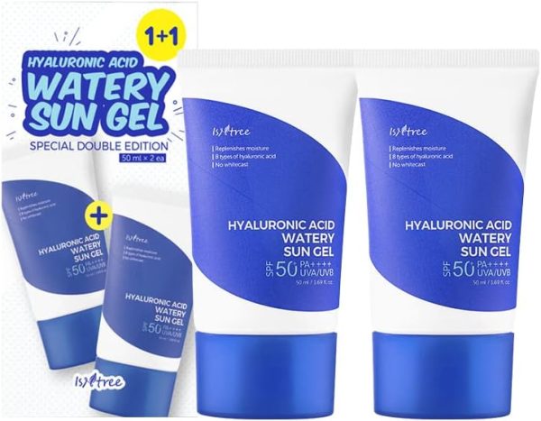 ISNTREE Hyaluronic Acid Watery Sun Gel Double Edition 50ml x 2ea | Special Edition with two sunscreens | Watery gel type sunscreen