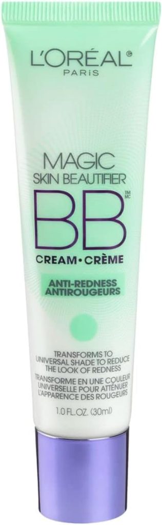 L’Oréal Paris Makeup Magic Skin Beautifier BB Cream Tinted Moisturizer Face Makeup, Anti-Redness, Green, 1 fl. oz.