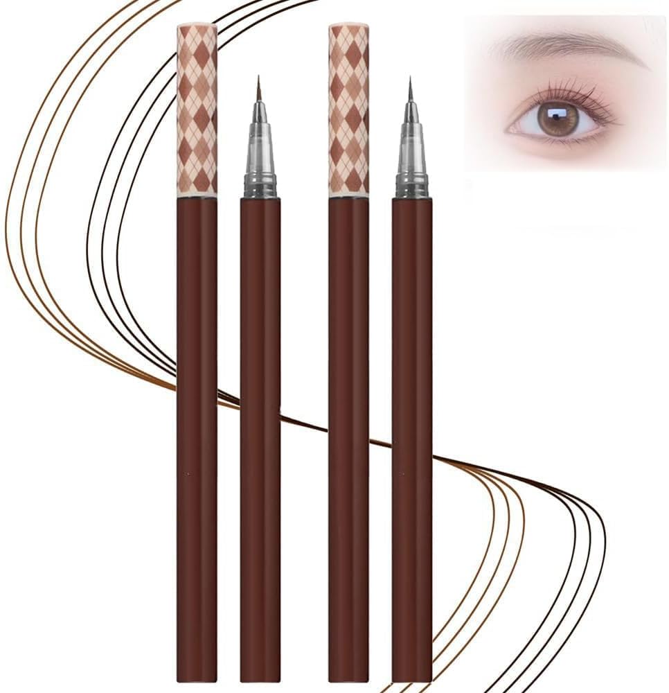 SWIUKPHE 2 Pack Eyebrow Pencils, Ultra-Fine Waterproof Brow Pen, Waterproof, Sweat-Proof, Long-Lasting, Natural, No Dizzy Makeup, Natural Daily Look Perfect for Blondes & Dark Hair (Brown & Gray)