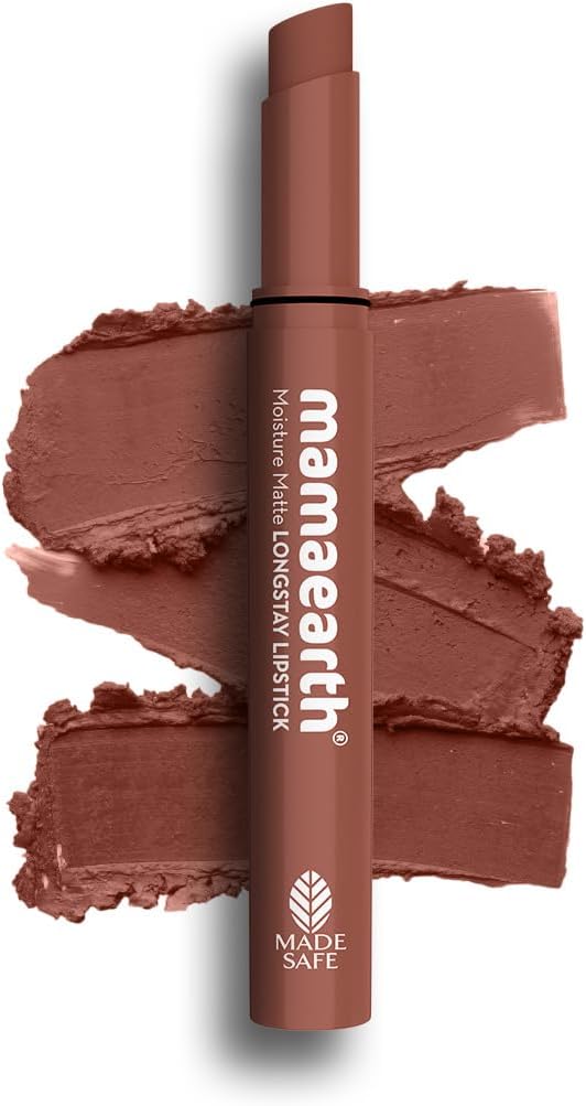 MAMAEARTH Moisture Matte Longstay Lipstick with Avocado Oil & Vitamin E - 09 Espresso Brown - 2 g