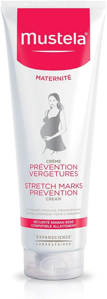 Mustela Stretch Mark Prevention Cream, for Pregnancy, with Natural Avocado Peptides, Fragrance-Free or Lightly Fragranced