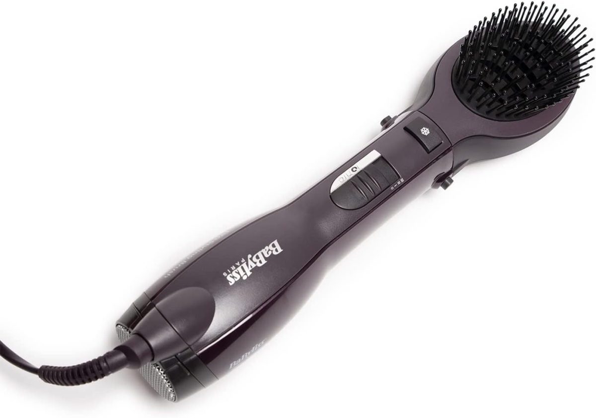 BaByliss Paddle Pro Air Styler, 1000W Powerful Styling Unisex Hairbrush, Dual Speed Temperature Setting Hair Dryer & Volumizer with Cool Air Button, Ionic Tech for Shiny Hair – AS115PSDE (Purple)