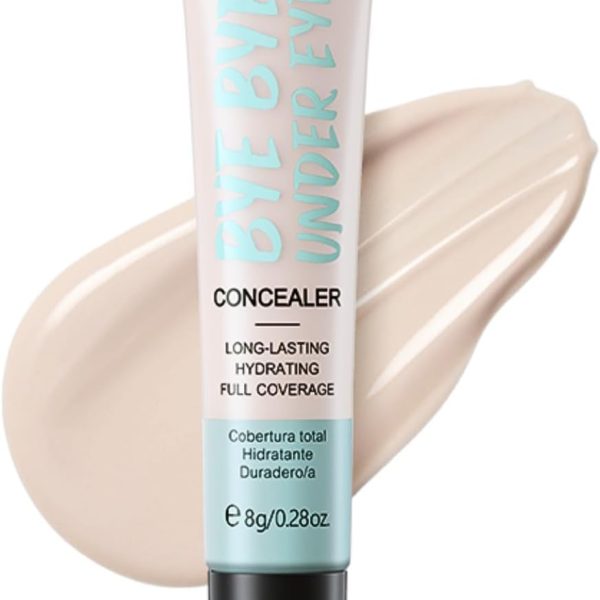 Full Coverage Eye Concealer for Dark Circles | Hydrating & Creamy Makeup Concealer Stick | Blemish & Spot Corrector for Under Eye, Face, and Fine Lines | Waterproof & Long-Lasting Formula (Ivory)