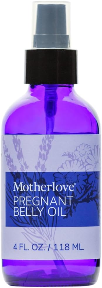 Motherlove - Pregnant Belly Oil, Helps Prevent Stretch Marks, Soothes the Itch of Growing Skin, Moisturizing Organic Herbs for your Tummy, Vegan, All Natural Oil for Pregnancy, 4 oz.