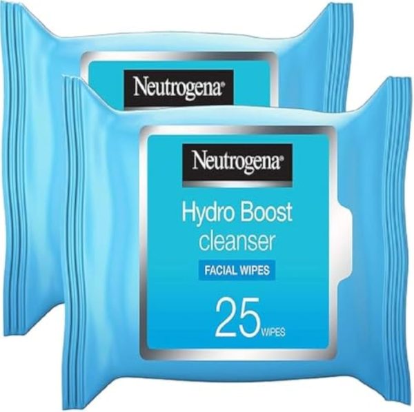 Neutrogena Makeup Remover Face Wipes, Hydro Boost Cleansing, 25 wipes (Pack of 2)