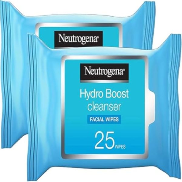 Neutrogena Makeup Remover Face Wipes, Hydro Boost Cleansing, 25 wipes (Pack of 2)