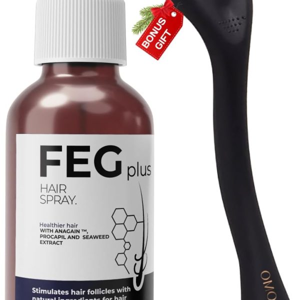 FEGPLUS Minoxidil Beard & Hair Growth Serum Kit with Roller, Minoxidil 5 for Men Women Stop Hair Loss Treatment, Rosemary Oil Hair Growth Booster, Thicker and Stronger Beard & Hair Growth Spray (50ml)