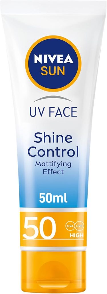 NIVEA SUN Face Cream, UV Shine Control, SPF 50, Tube 50ml