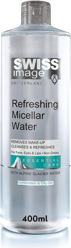 Swiss Image Refreshing Micellar Water 400 ml | Oil Control, Makeup Remover & Cleanser | Non-Greasy Formula for Face, Eyes & Lips | Cleanses & Refreshes Skin | For Combination to Oily Skin | Swiss Made