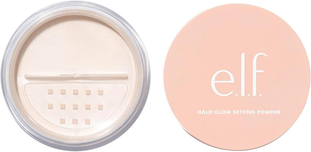 e.l.f. Halo Glow Soft Focus Setting Powder, Silky Powder For Creating Without Shine, Smooths Pores & Lines, Light Pink