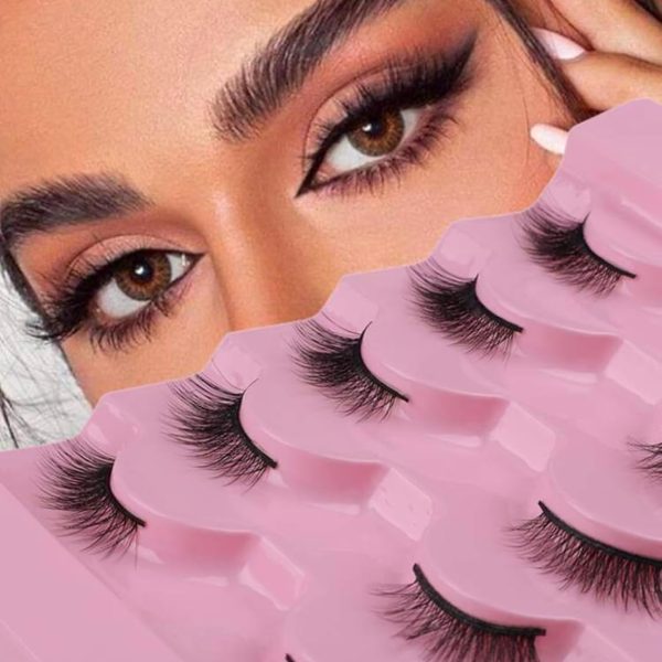 Suerte False eyelashes strip Half Lashes 5 pairs Natural dramatic Half-length Comfortable Soft False Eyelashes For Eye Enlarging Made Of Wool 17mm