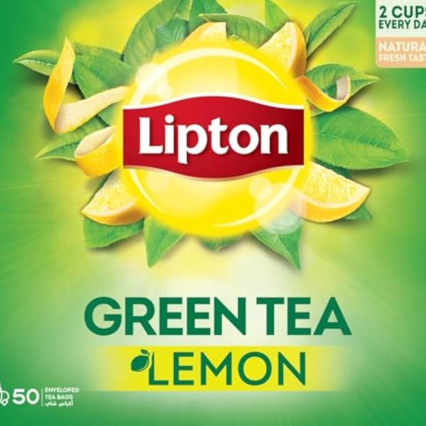 Lipton Green Tea, 50 Tea Bags, New Improved Tea Formula, Stronger Lemon Flavor, Source of Flavonoids