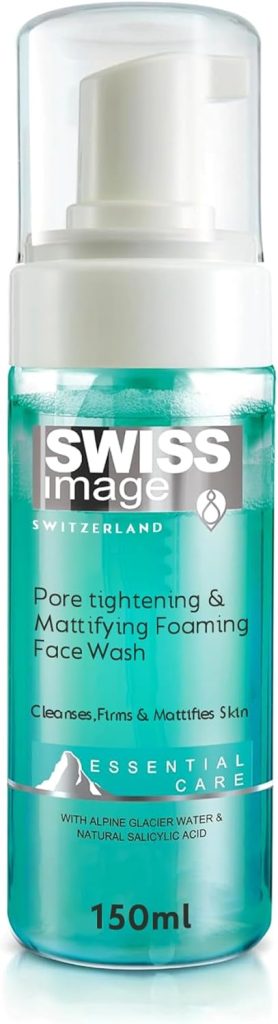 Swiss Image Foaming Face Wash for Pore Tightening & Mattifying with Salicylic Acid 150 ml | Acne & Oil Control, Deep Cleansing | Anti-Shine Face Wash| Combination to Oily Skin| Men & Women| Swiss Made