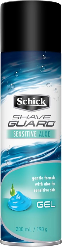 Schick Shave Guard Sensitive Skin Shaving Gel- With Aloe Vera-Gentle Formula-Soothing Shave With No Irritation-Gentle Razor Glide-Hydrates, Protects And Refreshes Skin-200Ml