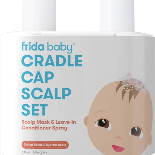 Frida Baby Oh Cr*p! Cradle Cap Flake Fixer Scalp Spray + Scalp Mask Duo | Soothes Baby's Scalp, Prevents Dryness and Flakes