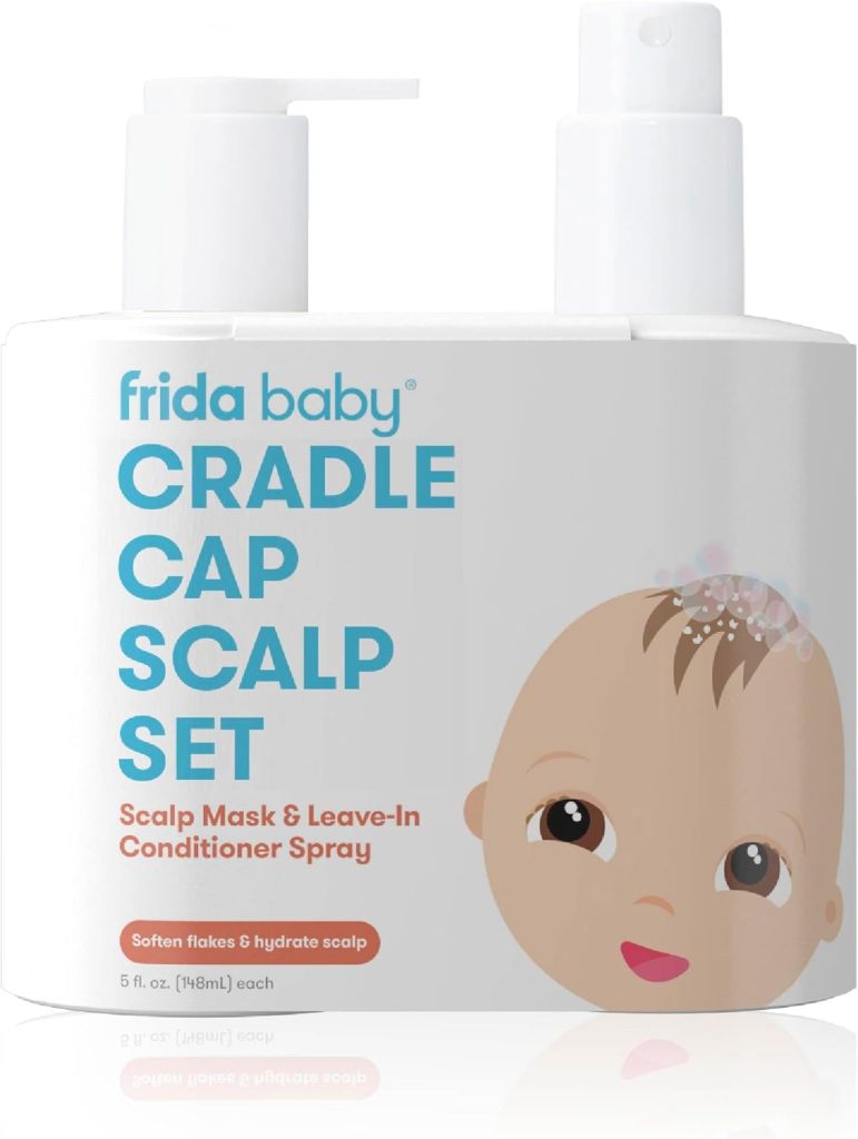 Frida Baby Oh Cr*p! Cradle Cap Flake Fixer Scalp Spray + Scalp Mask Duo | Soothes Baby's Scalp, Prevents Dryness and Flakes