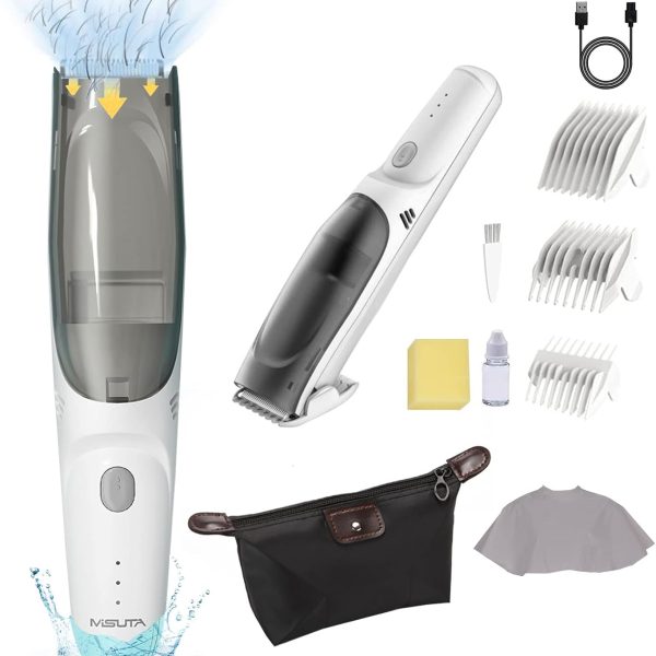 IS MUHE Baby Hair Clipper, Vacuum Cleaning Hair Clipper, Ultra Quiet Waterproof Hair Clipper for Kids, Dual Motor Design Automatic Suction Clipper Electric Hair Clipper for Kids Baby Men and Women