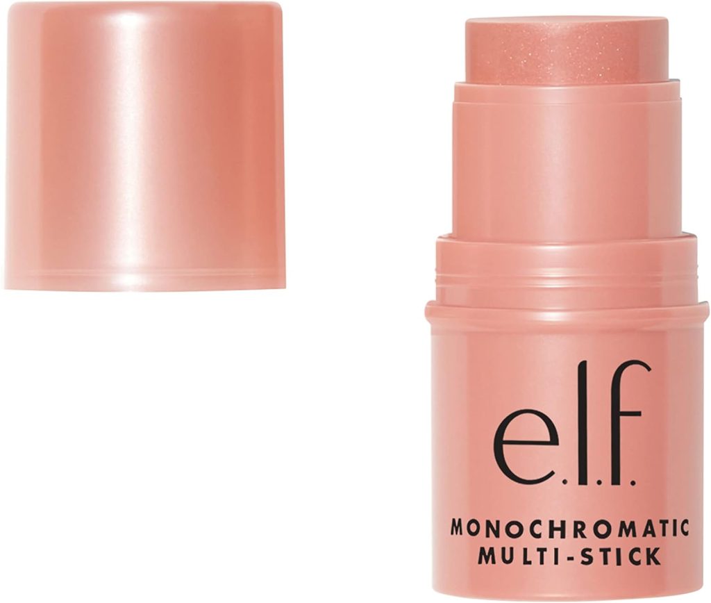 e.l.f. Monochromatic Multi Stick, Luxuriously Creamy & Blendable Colour, For Eyes, Lips & Cheeks, Glistening Peach, 0.17 Oz (5 g)