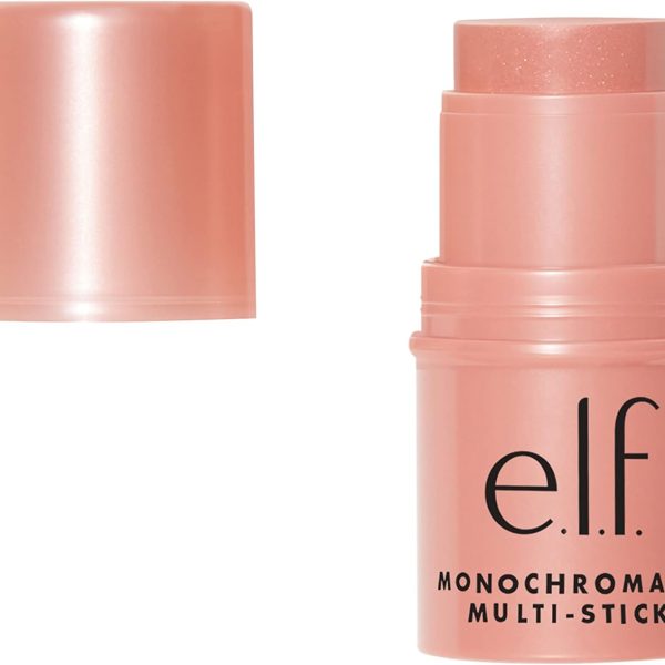 e.l.f. Monochromatic Multi Stick, Luxuriously Creamy & Blendable Colour, For Eyes, Lips & Cheeks, Glistening Peach, 0.17 Oz (5 g)