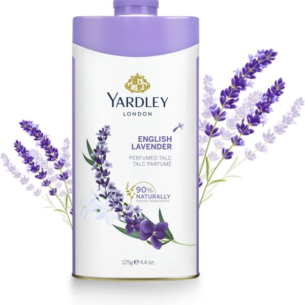 Yardley London English Lavender Perfumed Talc Body Powder, All Day Fragrance, Aromatic Freshness - 125 Gm