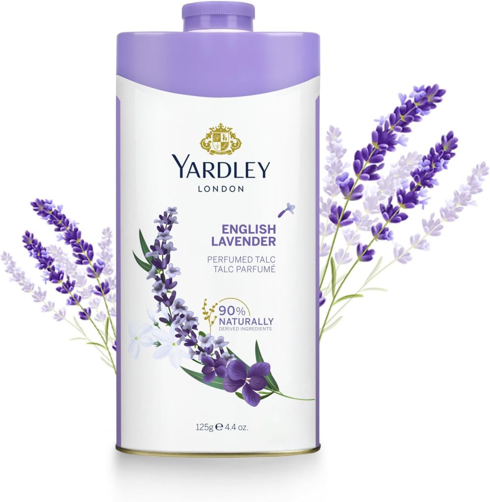 Yardley London English Lavender Perfumed Talc Body Powder, All Day Fragrance, Aromatic Freshness - 125 Gm