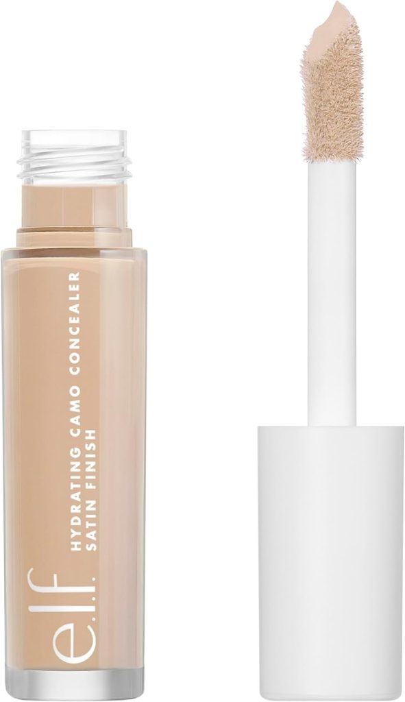 e.l.f. Hydrating Camo Concealer, Satin Finish, Conceals, Corrects & Highlights, Medium Sand, 0.203 Fl Oz (6mL)