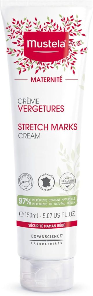 Mustela Maternity Stretch Marks Cream for Pregnancy - Natural Skincare Massage Moisturizer with Natural Avocado, Maracuja & Shea Butter - Lightly Fragranced or Fragrance Free - 150ml