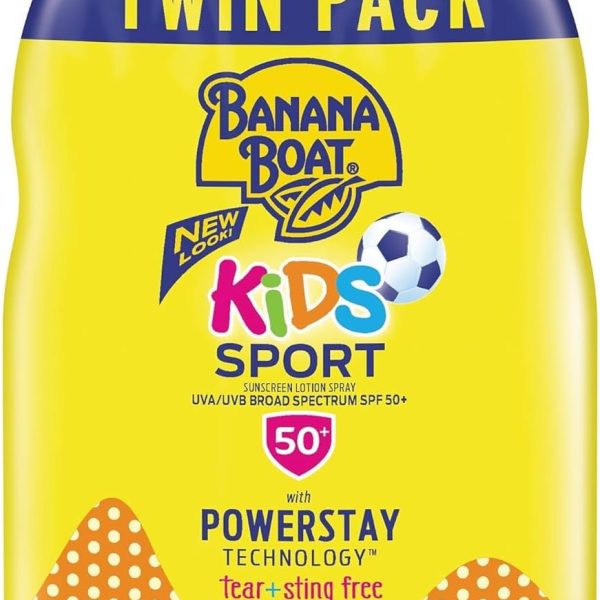 Banana Boat Kids Sport Broad Spectrum Ultra Mist Sunscreen Spray Twin Pack with SPF 50, 12 Ounce