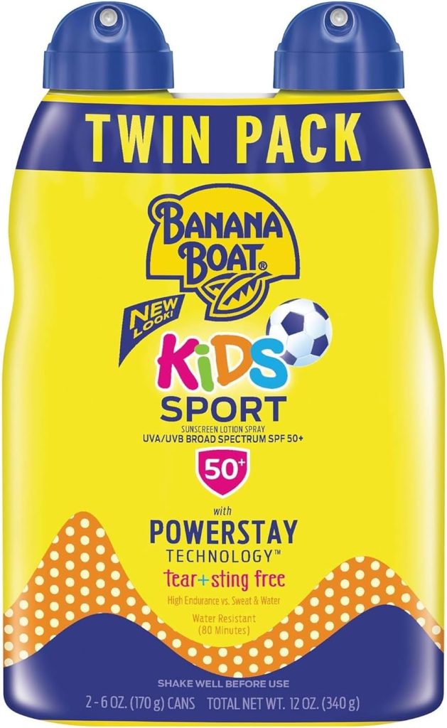 Banana Boat Kids Sport Broad Spectrum Ultra Mist Sunscreen Spray Twin Pack with SPF 50, 12 Ounce