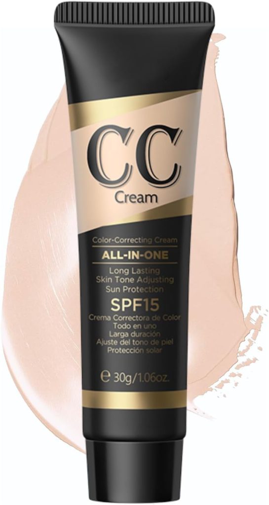 KASTWAVE CC Cream, Color Correction Cream with SPF 15+, All-In-One Full Coverage Foundation, Concealer Full Coverage, Anti-Redness, Skin Tone Adjusting, Sun Protection, Natural Glowy Makeup, Ivory 30g