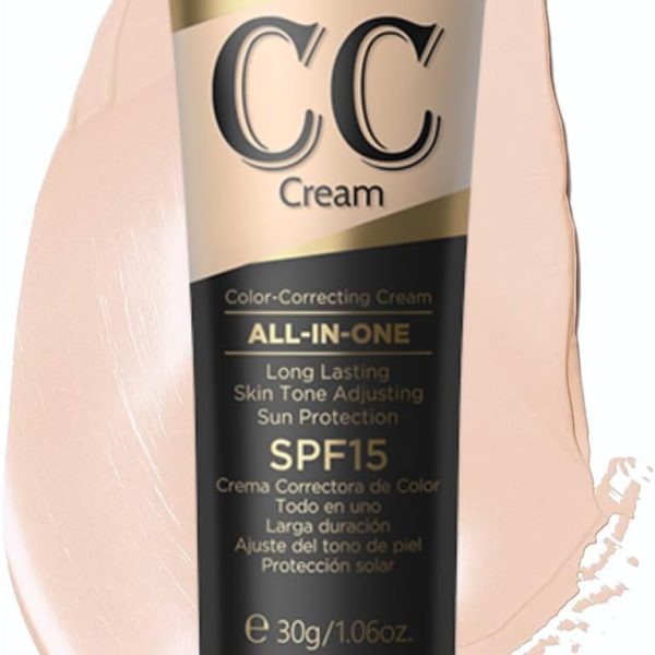 KASTWAVE CC Cream, Color Correction Cream with SPF 15+, All-In-One Full Coverage Foundation, Concealer Full Coverage, Anti-Redness, Skin Tone Adjusting, Sun Protection, Natural Glowy Makeup, Ivory 30g