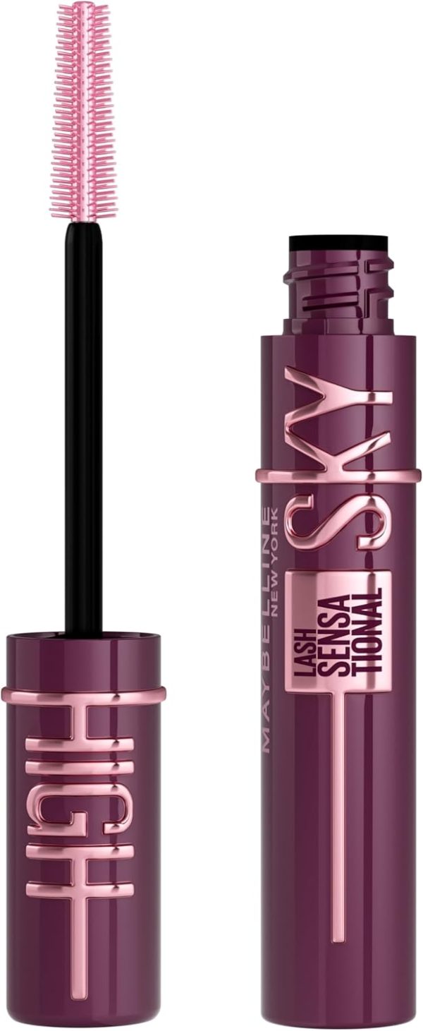 Maybelline New York, Sky High Lash Sensational Mascara, Limitless Length & Volume, Flex Tower Brush, Light-as-Air Feel, With Bamboo Extract, Burgundy Haze