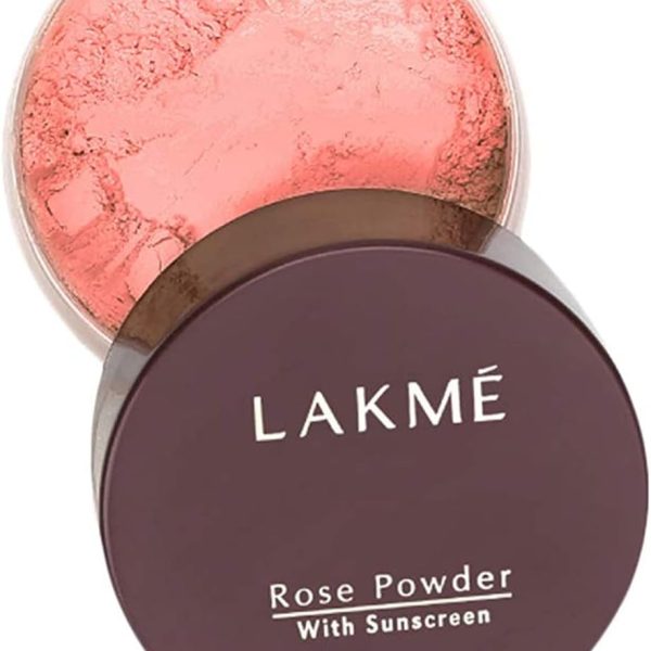 Lakmé Rose Loose Face Powder With Sunscreen, Warm Pink, Face MakEUp For A Rosy Glow - Matte Finish For Oily Skin Control, 40 G, Multi