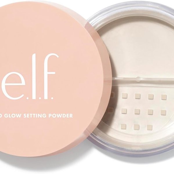 e.l.f., Halo Glow Setting Powder, Silky, Weightless, Blurring, Smooths, Minimizes Pores and Fine Lines, Creates Soft Focus Effect, Light, Semi-Matte Finish, 0.24 Oz