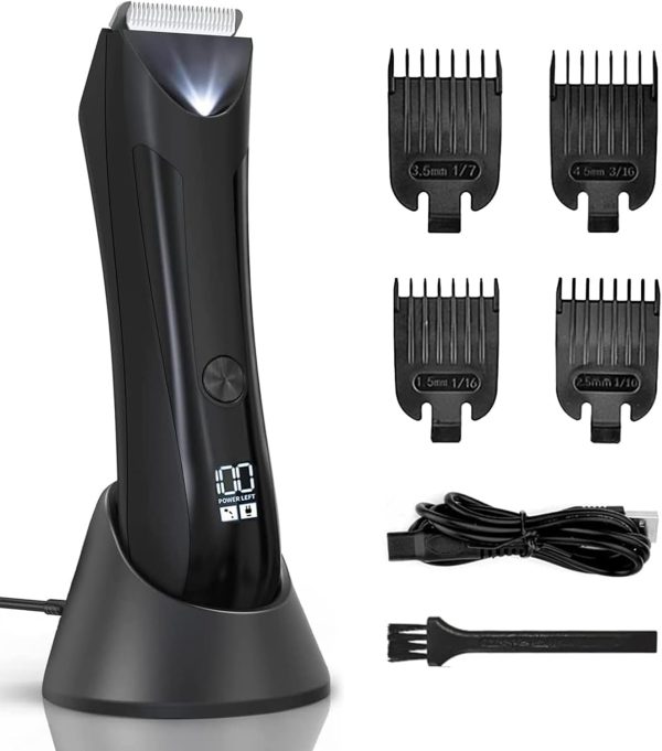 infino™ Electric Hair Clipper, Full Body Trimmer, Waterproof Shaver with Stainless Steel Blades, IPX5 Washable, Suitable for Adults, Rubber Black, with Sensitive Area Support