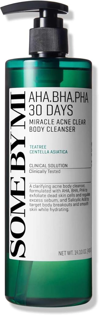 Some By Mi Aha Bha Pha 30 Days Miracle Acne Clear Body Cleanser | Daily Body Wash For Acne Prone Skin | Mild Exfoliating Effect, Deep Cleanses Sebum & Dead Cells | 13.5Oz, 400Ml