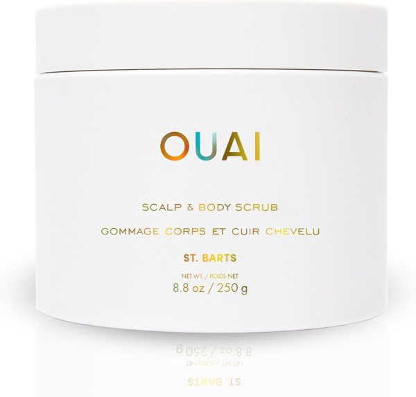 OUAI Scalp & Body Scrub, St. Barts - Exfoliating Body Scrub with Sugar & Coconut Oil Blend for Smooth, Moisturized Skin - Gentle Scalp Scrub for Removing Product Build Up (8.8 Oz)