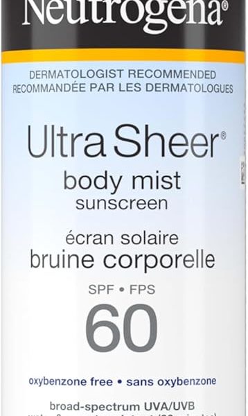 Neutrogena Ultra Sheer SPF 60 Body Mist Sunscreen Spray 141 g