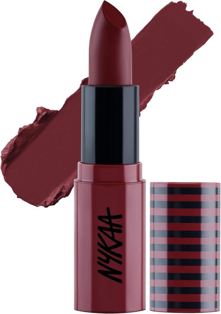 Nykaa So Creme! Lipstick (Nailed It) - Maroon - Super matte finish lipstick with jojoba oil fortified formula, long-wearing, Comfortable & weightless (4.2gm)