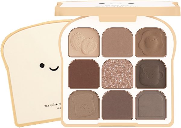 Azonee Toast Earth Color Eyeshadow Palette, Glitter Eye Shadow Pallets for Women, Nine-Grid Color Changing Eye Makeup Soft Silky Powder Highly Colored Smokey, Travel Size Makeup Pallet