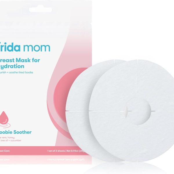 Frida Mom Hydration Packets for Breasts, Hydrate Nipples with Breast Mask Made with Aloe Vera, Honey, Tea Tree Oil, & Cucumber, 2 Sheet Masks