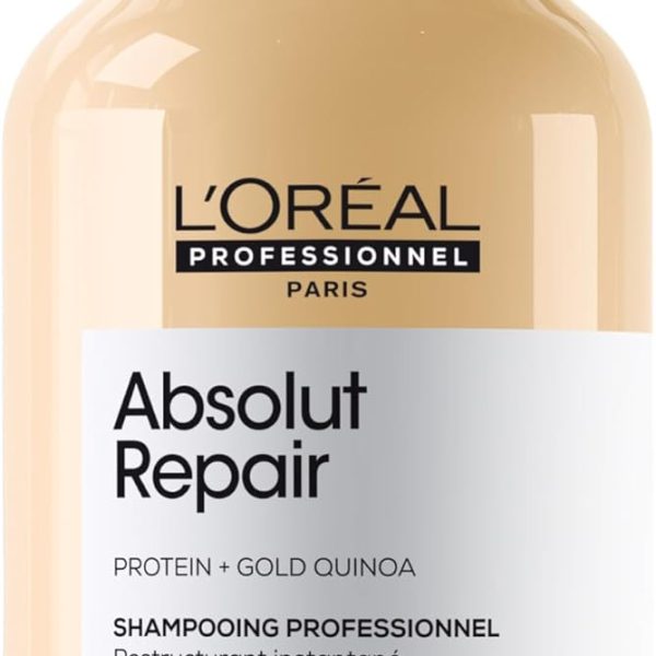 L’Oréal Professionnel | Absolut Repair Shampoo | For dry & damaged hair | Repairs & Hydrates Dry, Damaged Hair |With Gold Quinoa & Protein | SERIE EXPERT | 300 ml