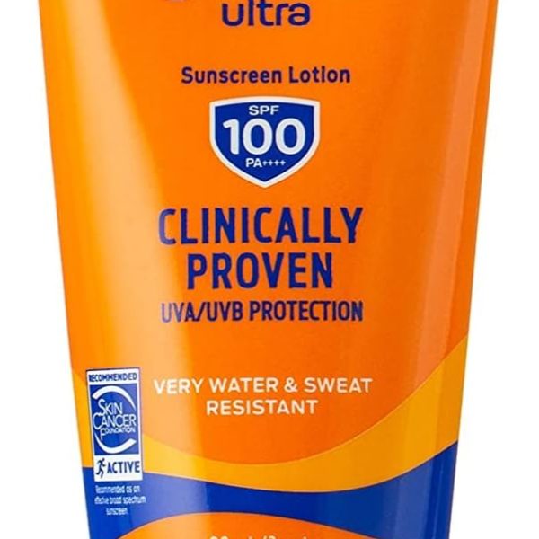 Banana Boat Sport Ultra Sunscreen Lotion-SPF100-UVA/UVB Protection-Clinically Proven- Very Water & Sweat Resistant-Lightweight-Non Greasy-Quick Absorption-Protection from Skinburn Damage-90ml