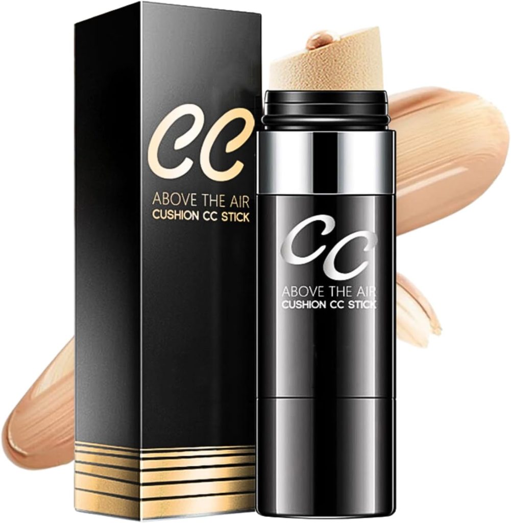 KASTWAVE CC Cream Foundation Full Coverage, Color Correcting Cream, Air Cushion CC Foundation Stick, Concealer Full Coverage, Natural Glowy Makeup, Cover Blemishes & Redness, Lightweight, Waterproof