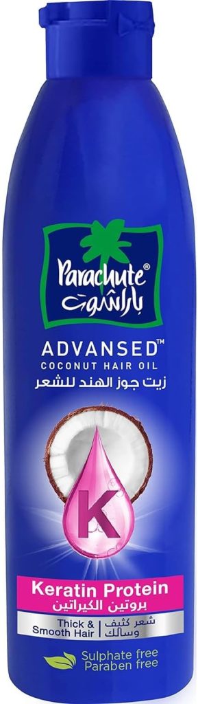 Parachute Advansed Keratin & Coconut Hair Oil | For Smooth & Shiny Hair | Reduces Hair Breakage & Split Ends | All Hair Types | No Parabens, Silicones & Sulphate | 170ml