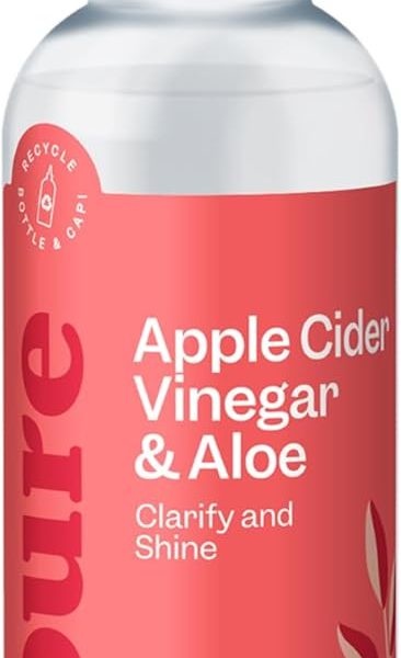 RENPURE Plant Based Apple Cider Vinegar Clarify & Shine Scalp Serum - Natural Peppermint Oil Dry Scalp Product For Dandruff Treatment & Itchy Scalp - Eco Friendly Hair Rinse Cleanser For Women & Men