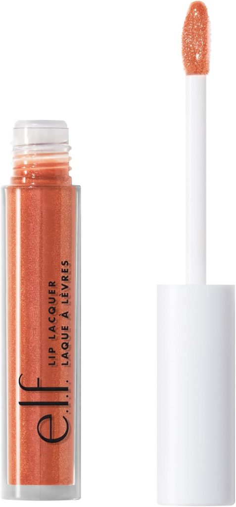 e.l.f. Lip Lacquer, Nourishing, Non-Sticky Ultra-Shine Lip Gloss With Sheer Color, Infused With Vitamins A & E, Vegan & Cruelty-Free, Mauve Glitz